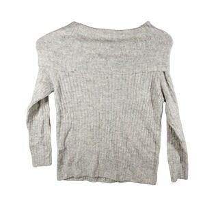 Primark Cable Knit Boat Neck Fold Over Sweater Womens Medium Acrylic Elastane